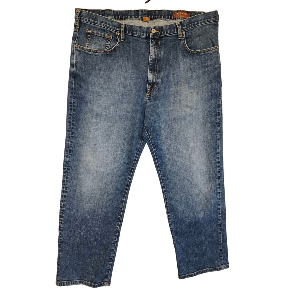 Orvis 1856 Mens Straight Leg Jeans Medium Wash Blue Denim Pants 40x30